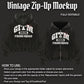 Vintage Zip-Up Hoodie Mockup