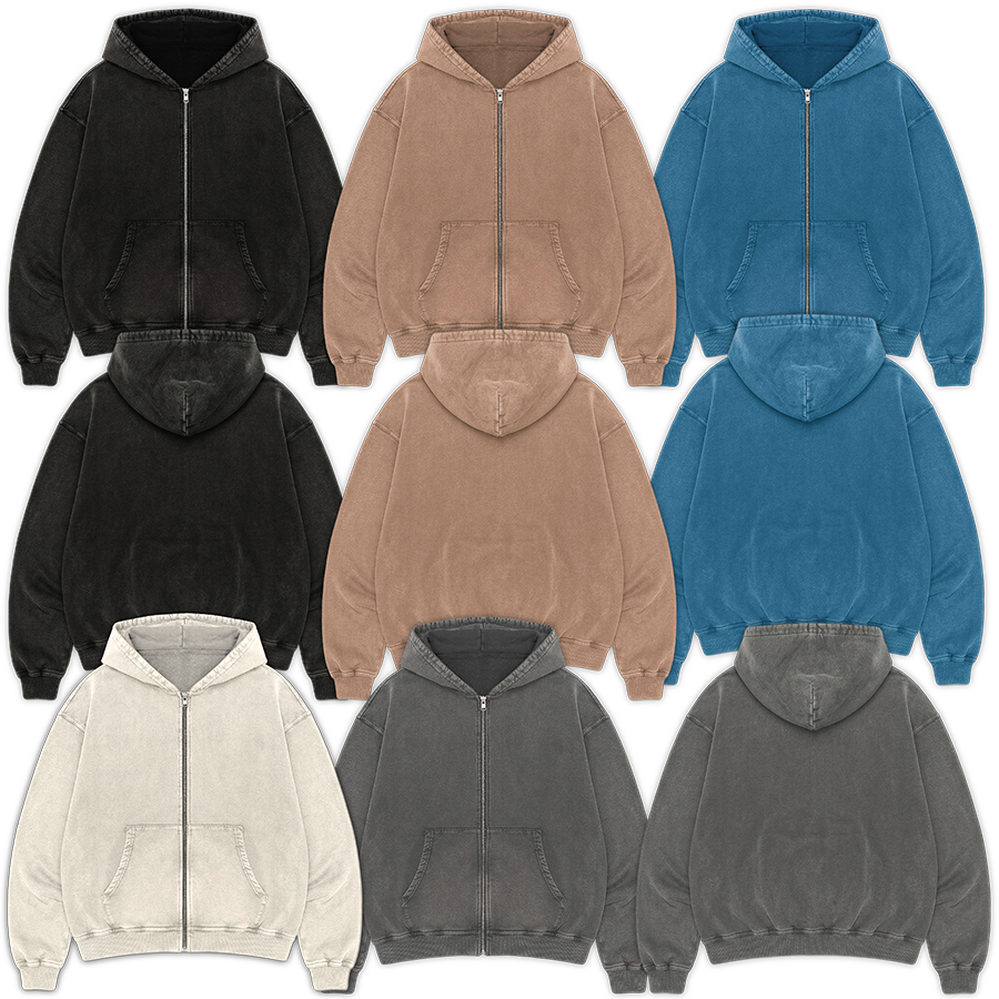 Vintage Zip-Up Hoodie Mockup