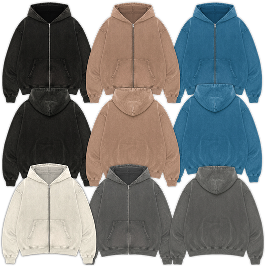 Vintage Zip-Up Hoodie Mockup